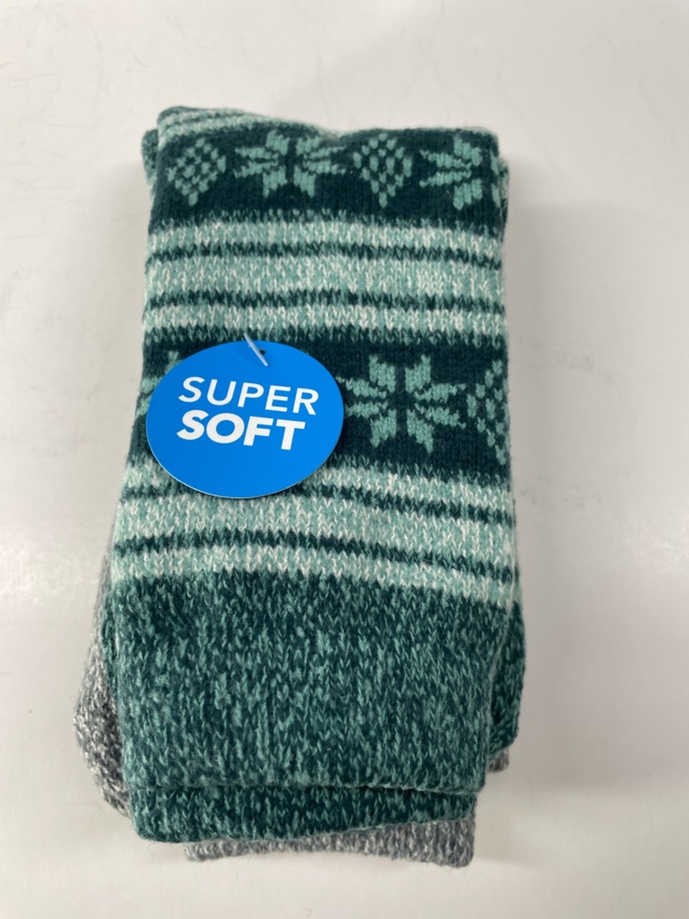 Columbia Super Soft Crew Socks - Gray / Teal   women size 4-10